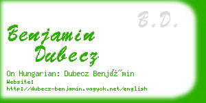 benjamin dubecz business card